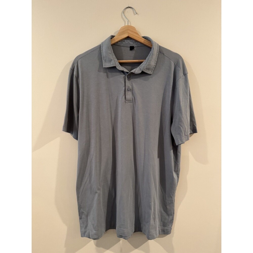 Lululemon Evolution Polo Shirt Mens XL Light Gray Golf Performance Stretch